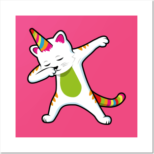 Caticorn - Funny Dabbing Unicorn Cat Posters and Art